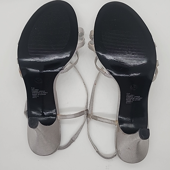 Jacqueline Ferrar Silver High Heel Shoes  Rhinestones Open Toe Size 6.5 M. New - Picture 3 of 12